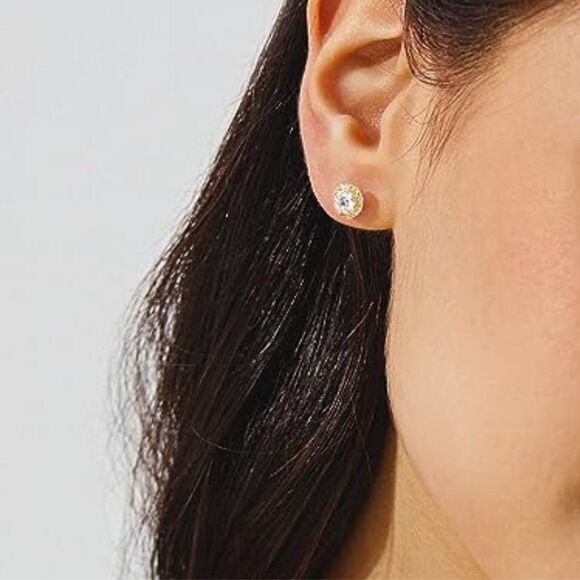 Certified Moissanite Stud Earrings 0.5ct-2count Simulated Diamond Earrings Gift - Picture 5 of 7